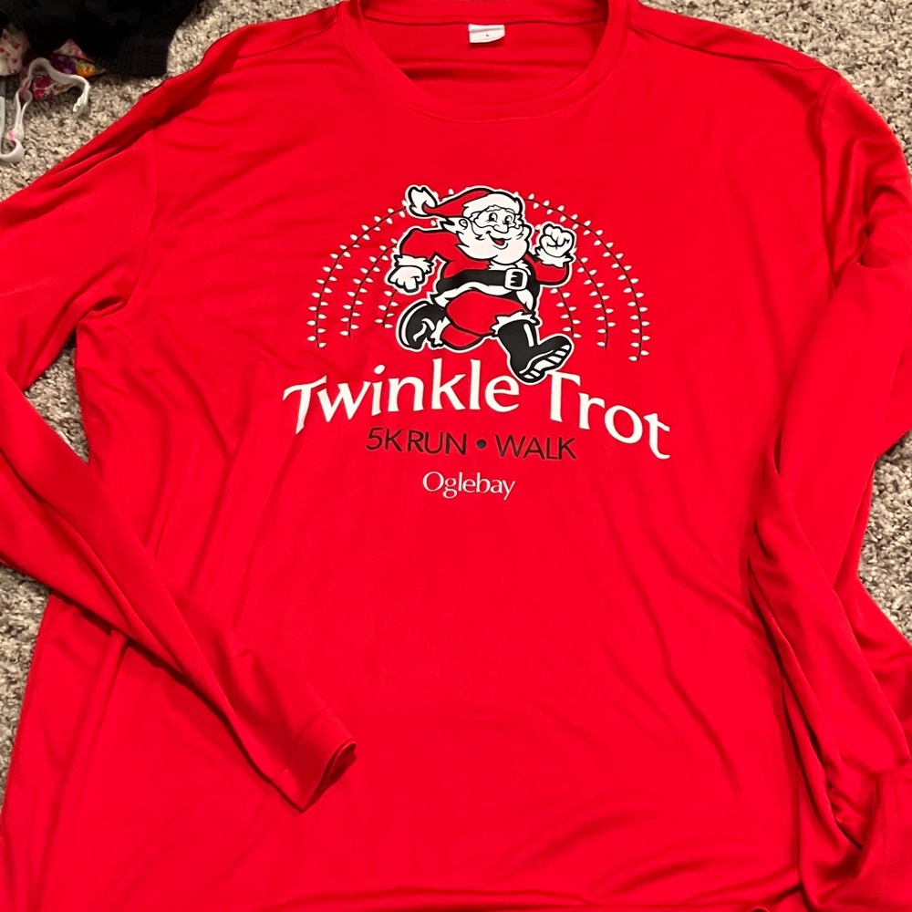 Sport-Tek Men’s Tech T-Shirt – Size Large Red Oglebay Twinkle Trot 5k